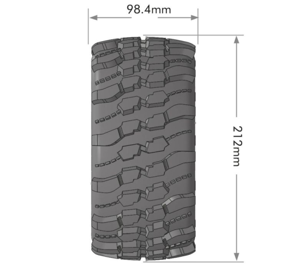 LOUT3349B X-CHAMP MFT-REIFEN SOFT AUF FELGE SCHWARZ 24MM (2) LOUISE FÜR TRX X-MAXX